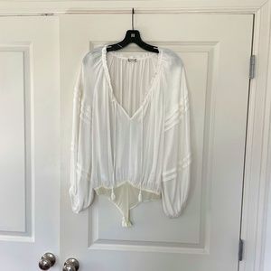 Free People All Tucks Bodysuit white size small